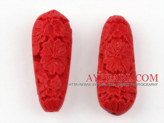 Cinnabar Beads,10*30mm,Red,Sold by each.