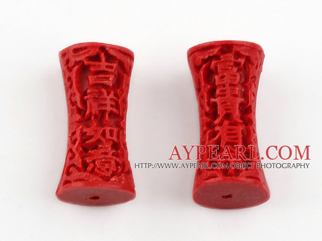 Cinnabar Beads，10*28mm,Red,Sold by each.