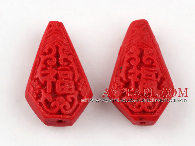 Cinnabar Beads,8*14*24mm,Red,Sold by each.
