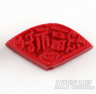 Cinnabar Beads,6*10*20mm fan,Red,Sold by each.