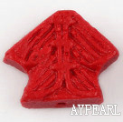 Cinnabar Beads,14mm coat,Red,Sold by each.
