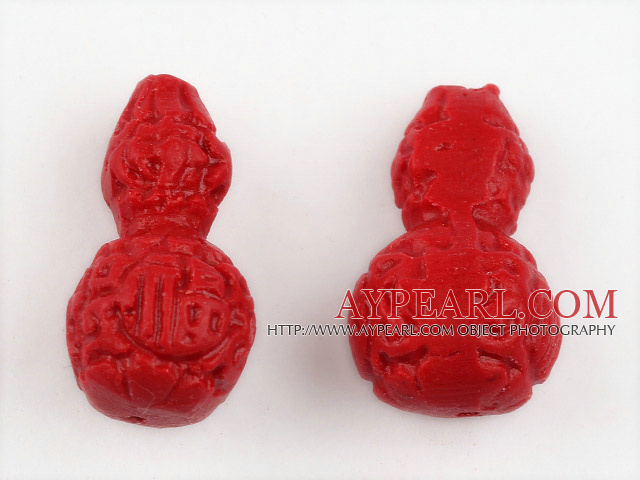 Cinnabar Beads,16*20mm calabash,Red,Sold by each.