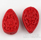 Cinnabar Beads,8*14*20mm water drop,Red,Sold by each