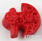 Cinnabar Beads,12*25mm ax,Red,Sold by each.