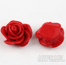Cinnabar Beads,18mm rose,Red,Sold by each.