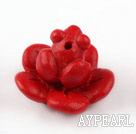 Cinnabar Beads,25mm frog,Red,Sold by each.