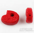 Cinnabar Beads,14mm fish,Red,Sold by each.