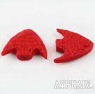 Cinnabar Beads,25*30mm fish,Red,Sold by each.