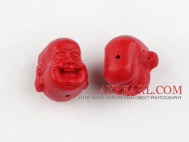 Cinnabar Beads,15*20mm Buddha ,Red,Sold by each.