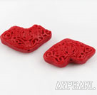 Cinnabar Beads,10*16*28mm,Red,Sold by each.
