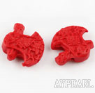 Cinnabar beads,20mm ax,Red,Sold by each.