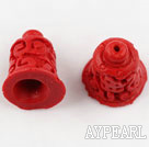 Cinnabar beads,16*24mm ancient clock,Red,Sold by each.