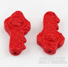 Cinnabar beads,6*14*30mm key,Red,Sold by each.