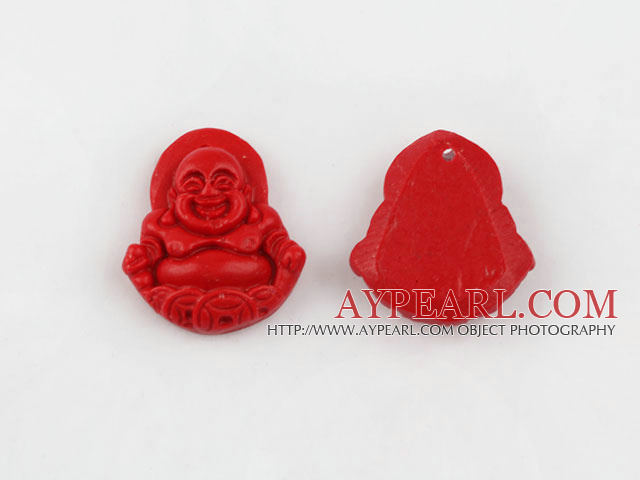 Cinnabar beads,24*26mm Buddha,Red,Sold by each.
