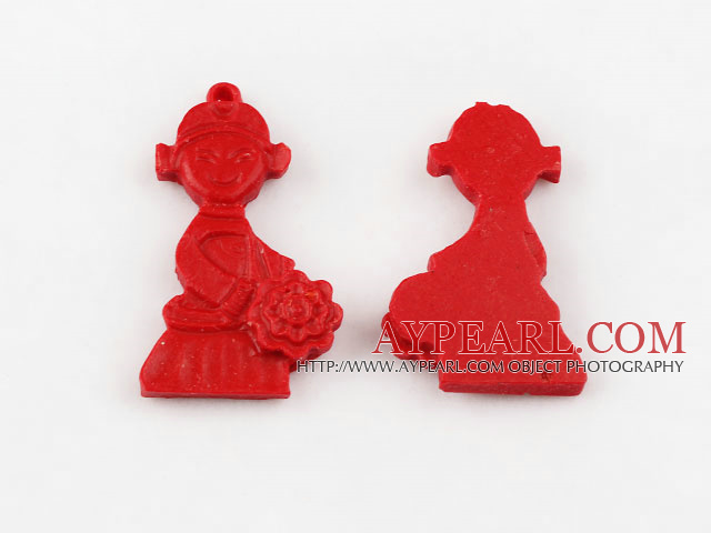 Cinnabar Beads,20*35mm bridegroom,Red,Sold by each.