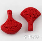Cinnabar Beads,6*20*25mm,Red,Sold by each.