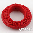 Cinnabar Beads,8*26mm oval rondelle ,Red,Sold by each.