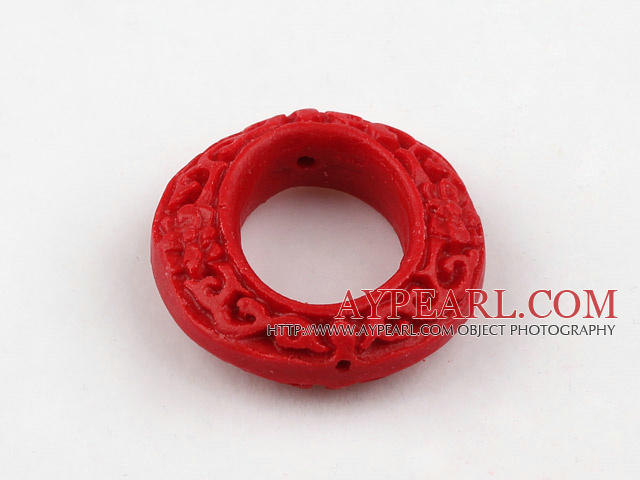 Cinnabar Beads,8*26mm oval rondelle ,Red,Sold by each.