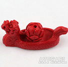 Cinnabar Beads,20*40mm dragon boat,Red,Sold by each.