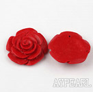 Cinnabar pendant,8*35mm rose,Red,Sold by each.