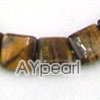 tiger beads, 12mm square, brown color, sold per 15.7-inch strand