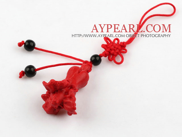 Cinnabar pendant,20*35mm,chinese knot,Red,Sold by each