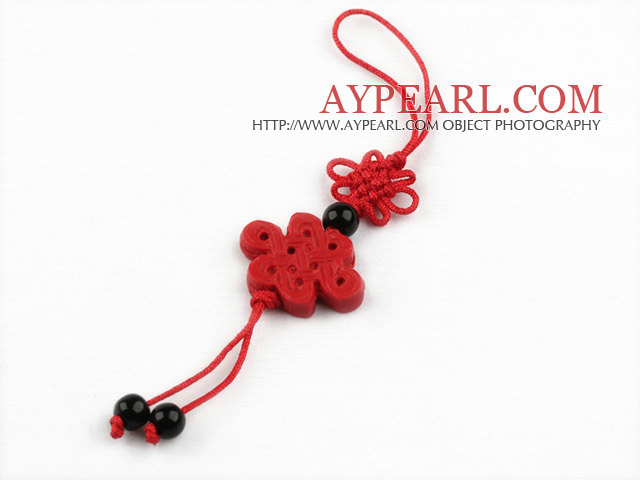 Cinnabar pendant,4*18*20mm chinese knot,Red,Sold by each