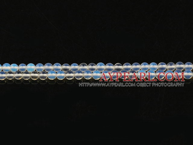 opal beads,4mm round,white, sold per 15.35-inch strand