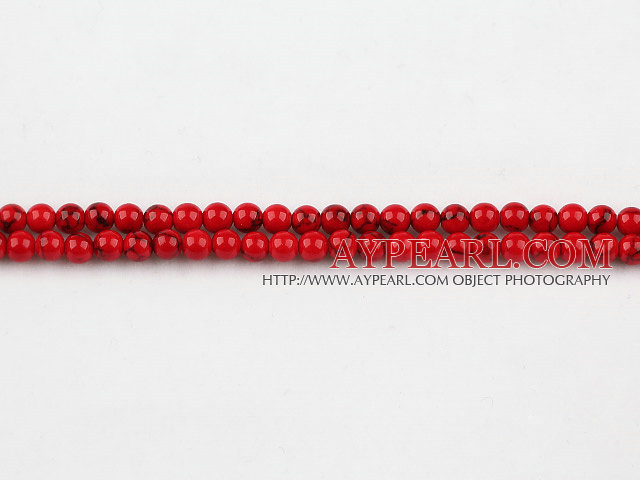 dyed bloodstone beads,4mm,red , sold per 15.75-inch strand