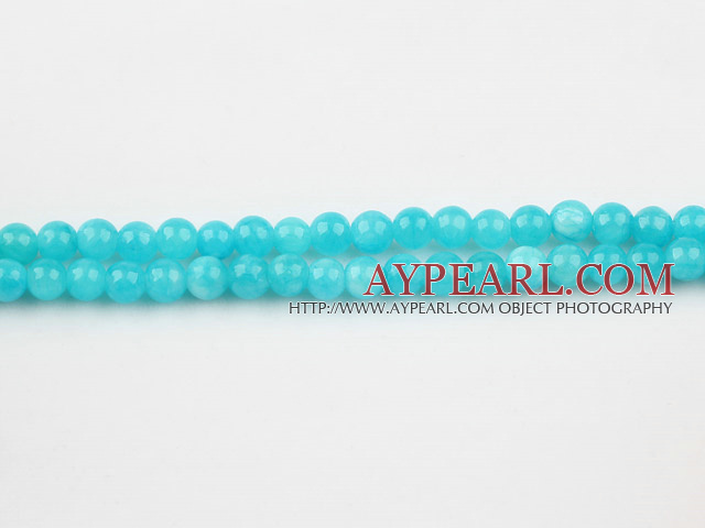 color jade beads,6mm,blue,sold per 15.75-inch strand