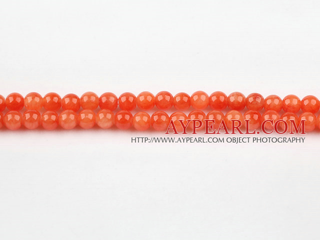 color jade beads,6mm,orange,sold per 15.75-inch strand