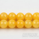 color jade beads,10mm,yellow,sold per 15.75-inch strand