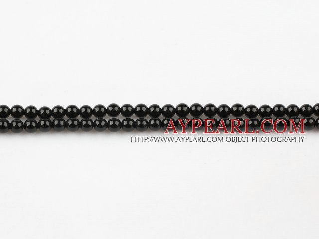 black agate beads,4mm round,sold per 15.35-inch strand