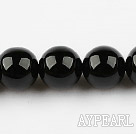 black agate beads,16mm round,Sold per 15.35-inch strands