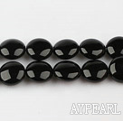 black agate beads,5*10mm wafer,sold per 14.96-inch strand