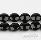 black agate beads,5*12mm wafer,sold per 15.35-inch strand