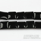 black agate beads,5*10mm square,Grade A,sold per 15.35-inch strand