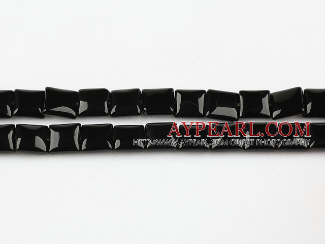 black agate beads,5*10mm square,Grade A,sold per 15.35-inch strand