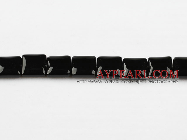 black agate beads,6*14mm square,Grade A,sold per 15.35-inch strand