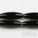 black agate beads,10*30mm rice,Grade A,sold per 15.35-inch strand