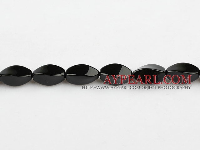 black agate beads,8*16mm twisted,Grade A,sold per 15.35-inch strand