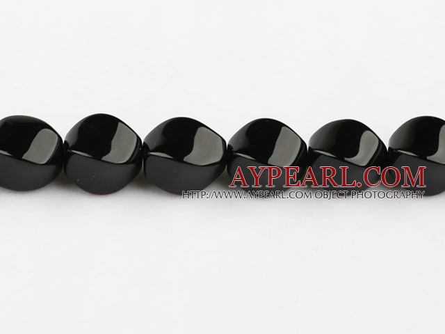 black agate beads,13*18mm twisted,Grade A,Sold per 15.35-inch strands