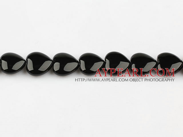 black agate beads,7*12*16mm heart,Grade A,sold per 15.35-inch strand