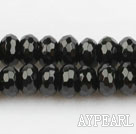 black agate beads,4*6mm,abacus,Grade A,Sold per 15.35-inch strands