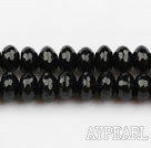 black agate beads,5*8mm,abacus,Grade A,Sold per 15.75-inch strands