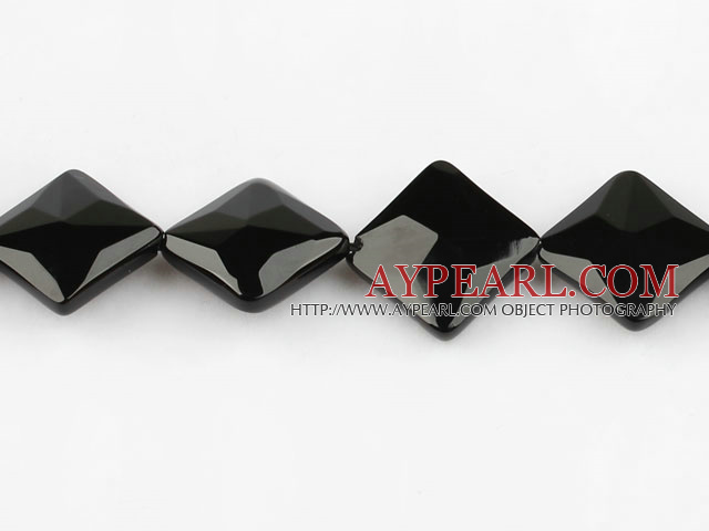 black agate beads,7*14mm,diagonally,faceted,Grade A,Sold per 15.75-inch strands