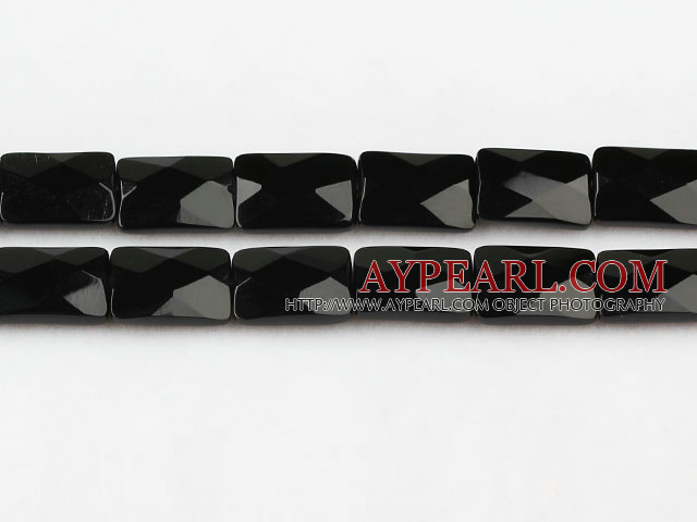 black agate beads,5*10*14mm,rectangle,faceted,Grade A,Sold per 15.35-inch strands
