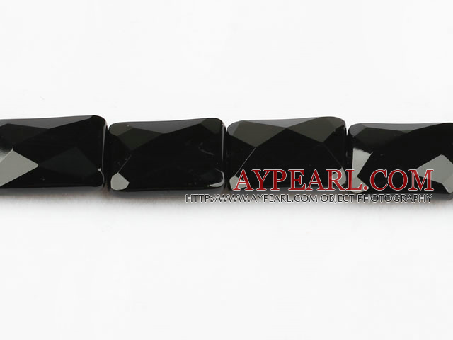 black agate beads,6*13*18mm,rectangle,faceted,Grade A,Sold per 15.35-inch strands