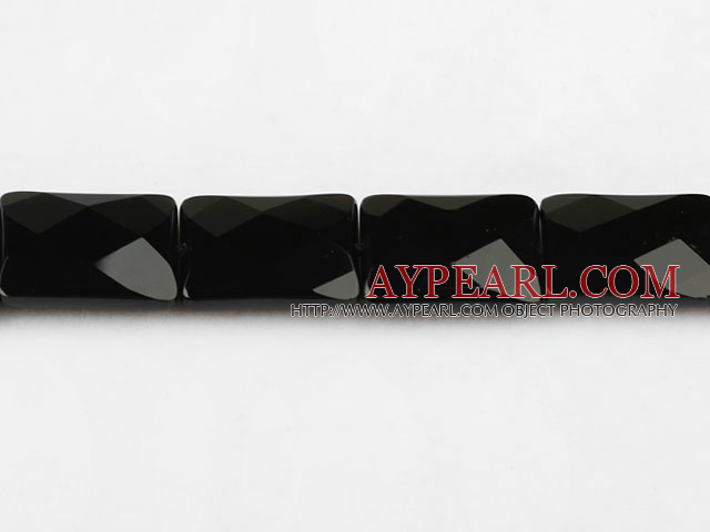 black agate beads,6*15*20mm,rectangle,faceted,Grade A,Sold per 15.75-inch strands