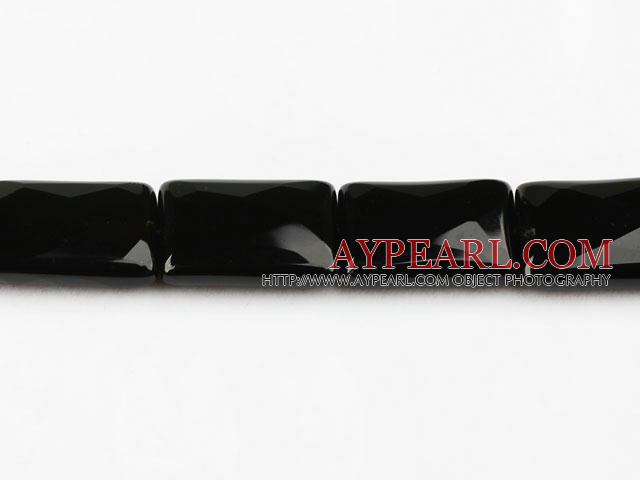 black agate beads,8*15*20mm,rectangle,faceted,Grade A,Sold per 15.35-inch strands